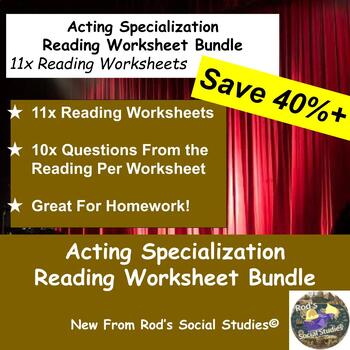 Preview of Acting Specialization Chapter Reading Worksheet Bundle **Editable**