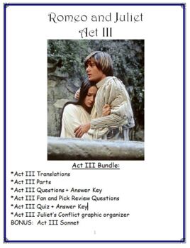 Preview of Acting out Romeo and Juliet--Act III Bundle