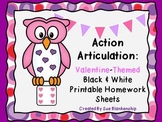 Action Articulation:  Valentine-Themed Homework Sheets