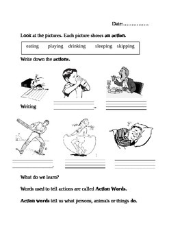 Preview of Action (Doing ) words /Verbs