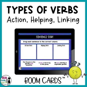 Preview of Action, Helping, and Linking Verbs | Digital Boom Cards