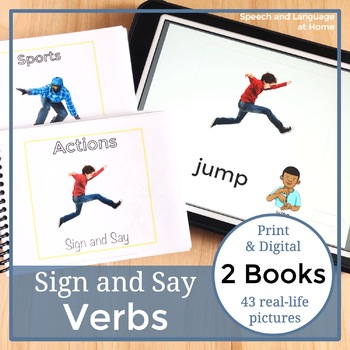 Preview of Action Picture Cards | Verbs in American Sign Language | Print or No Print