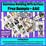 Action Verb Cards for Sentence Building SAMPLE with AAC