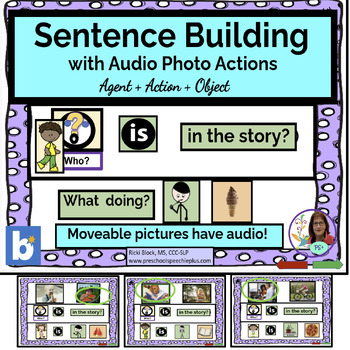 Preview of Action Sentence Building with Audio BOOM Cards