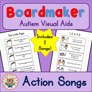 Preview of Action Songs x 2 - Boardmaker Visual Aids for Autism