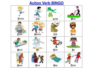 Preview of Action Verb BINGO