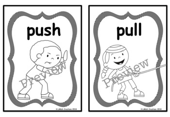 push and pull clipart black and white