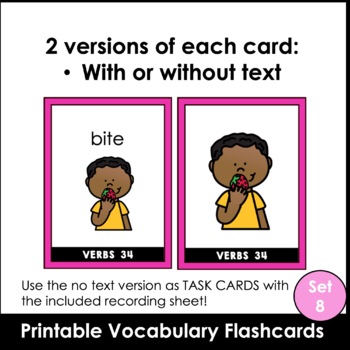 Action Flashcards – Set A – ESL Flashcards  Vocabulary flash cards,  Printable flash cards, Flashcards