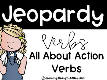 Preview of Distance Learning - EDITABLE PowerPoint Action Verb Jeopardy Game
