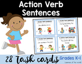 Action Verb Sentence Picture Match Task Cards