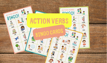 Preview of Action Verbs Bingo Cards