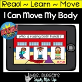 Action Verbs:Boom Cards™ I Can Move My  Body:  Distance Learning