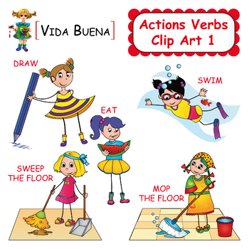 action verbs clip art 1 by vida buena teachers pay teachers