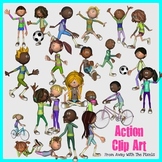 Action Verbs Clip Art for Teachers - Now With Blacklines!