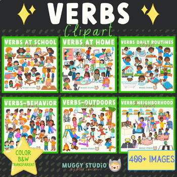 Preview of Action Verbs Clipart Bundle