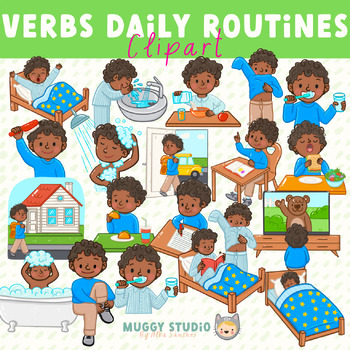 Preview of Action Verbs Daily Routines