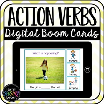 Preview of Action Verbs Digital Boom Cards (Speech Therapy Distance Learning)