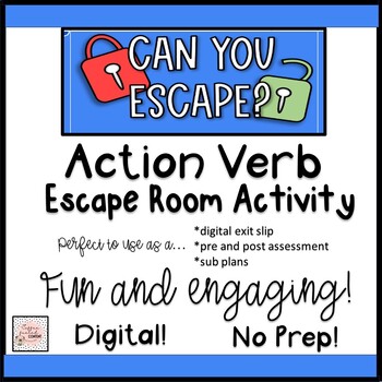 Preview of Action Verbs Digital Escape Room Activity