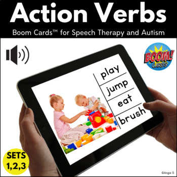Preview of Action Verbs BOOM™ Cards Special Education Digital Resource ESL Autism