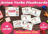 Action Verbs Flashcards (2 sizes included)
