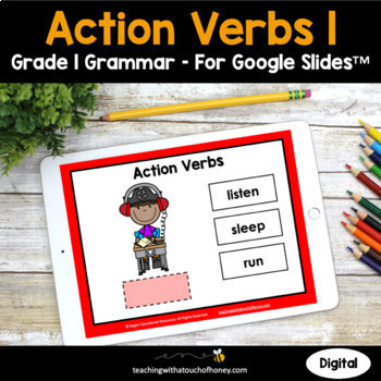 Preview of Action Verbs Grammar Practice | 1st Grade Grammar Activities