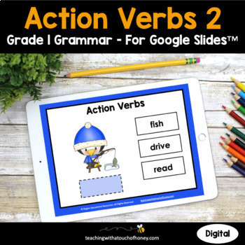 Preview of Action Verbs Grammar Practice | 1st Grade Grammar Activities