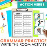 Action Verbs Grammar Practice and Write the Room Activity