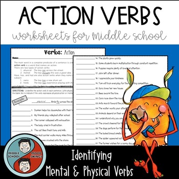 Preview of Action Verbs - Grammar Worksheets