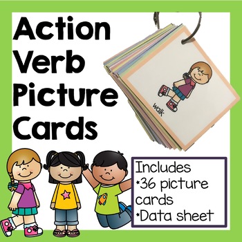 40 Action Language Development Educational Photo Cards Picture My Picture Verbs Flash Cards 5 Learning Activities for Parents and Teachers Speech Therapy Materials and ESL Materials 