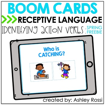 Preview of Action Verbs - Speech Therapy BOOM Cards™️ - Spring FREE