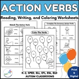 Action Verbs Worksheets - Parts Of Speech - Simple and Eas