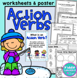 Action Verbs Worksheets and Sort Cards Winter Theme