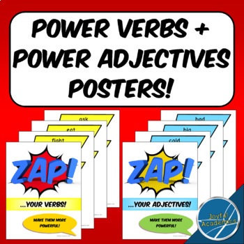 Preview of Action Verbs and Descriptive Adjectives Poster Bundle