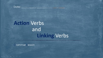 Preview of Action Verbs and Linking Verbs PPT + PDF
