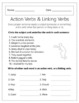 Action Verbs And Linking Verbs Worksheets By Homework Hut TPT