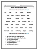 Action Verbs or Helping Verbs? Worksheet