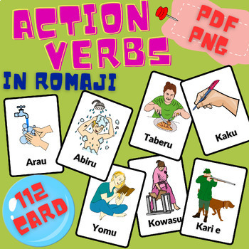 Preview of Action Word AAC Flashcards - in Japanese Romaji