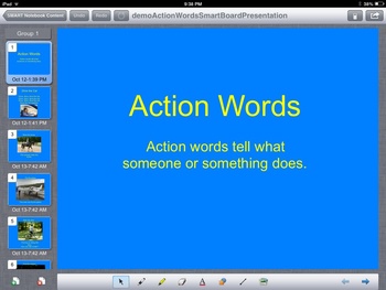 Preview of Action Words SmartBoard Presentation