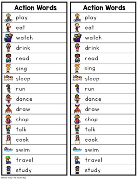 action words list