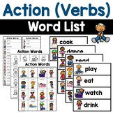 Action Words (verbs) - Writing Center Word Lists