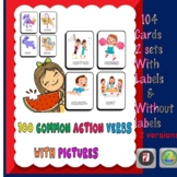 Action cards 104 Common Verbs with Pictures PDF & Google slides Digital