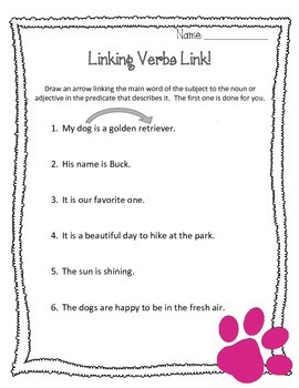 action or linking verbs worksheets types of verbs by pray