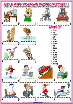 Verbs and Action Words Vocabulary Free English Vocabulary