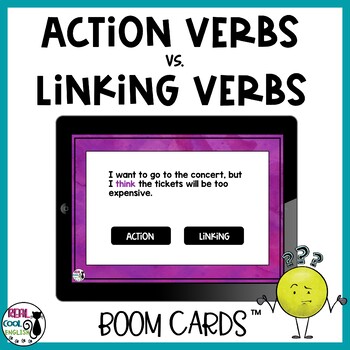 Preview of Action vs. Linking Verbs | Digital Boom Cards