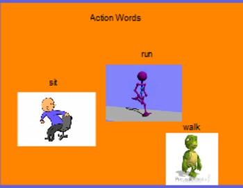 Preview of Action words classroom language activity