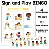 Action Bingo Game | 35 Action Bingo Cards with ASL Sign La