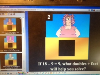 Preview of Math Backwards Doubles Facts Strategy- Hollywood Squares Game- flipchart