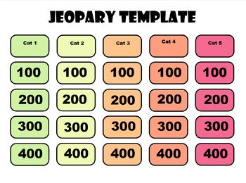 Preview of ActivInspire Jeopardy Template