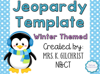 Preview of ActivInspire Promethean Jeopardy Template Winter Themed