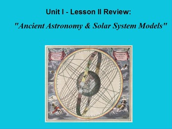 Preview of ActivInspire Review Unit I Lesson II "Ancient Astronomy & Solar System Models"